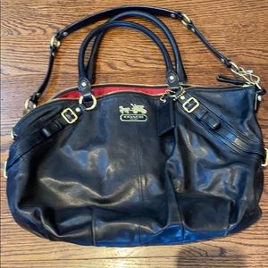 Black leather Coach bag